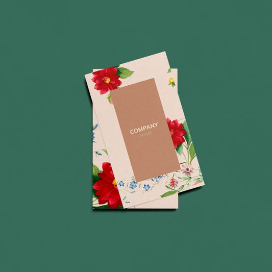 Free Floral Name Card Design Psd