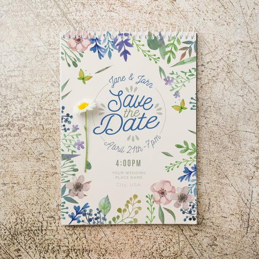 Free Floral Wedding Invitation Mockup Psd