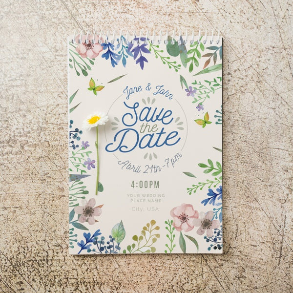 Free Floral Wedding Invitation Mockup Psd