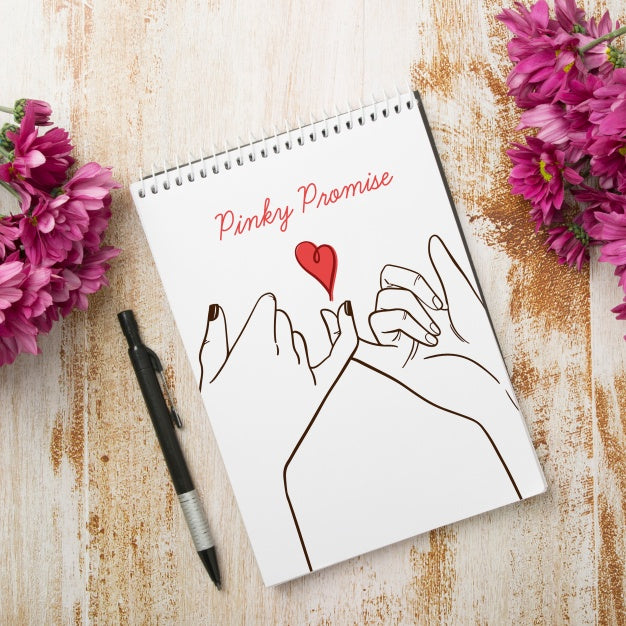 Free Floral Wedding Notepad Mockup Psd