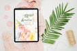 Free Flower Shop Invitation Concept Mock-Up Psd