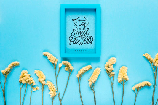 Free Flowers Assortment With Frame Psd