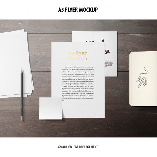 Free Flyer Mockup In A Desktop Psd