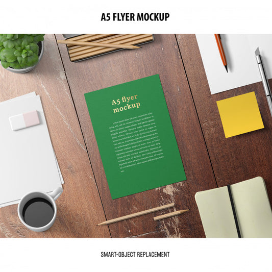 Free Flyer Mockup In A Desktop Psd