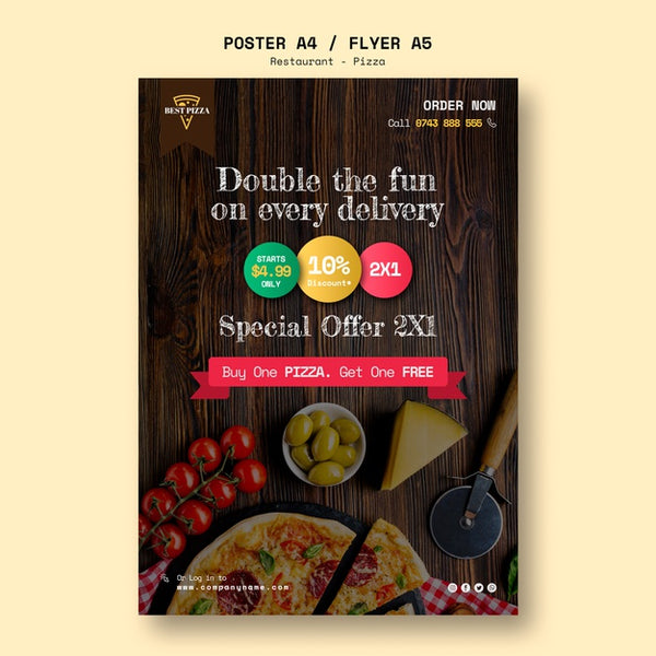 Free Flyer Template For Pizza Restaurant Psd