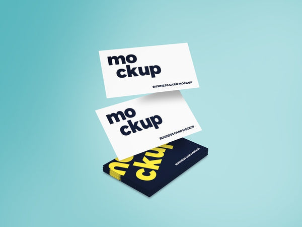 Free Flying Business Card Mockup