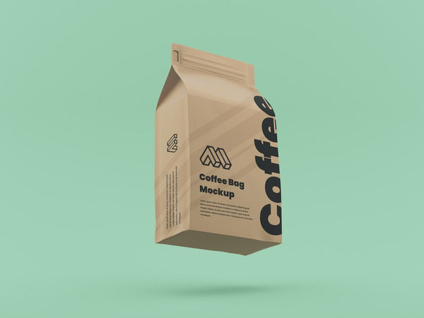 Free Flying Coffee Bag Mockup