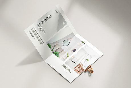 Free Folded 8.5 X 11 In Brochure Mockup