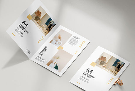 Free Folded A4 Brochure Mockup