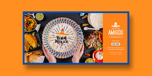 Free Food Banners Mockup With Mexico Concept Psd