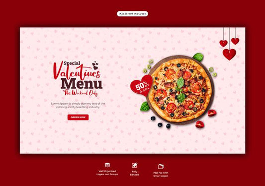 Free Food Menu And Delicious Pizza Web Banner Template Psd