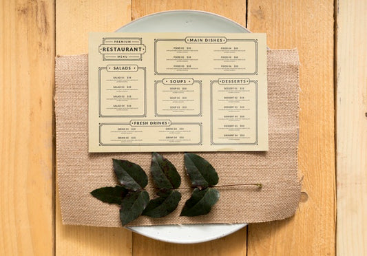 Free Food Menu Concept Mock-Up Psd
