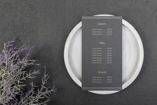 Free Food Menu Concept Mock-Up Psd