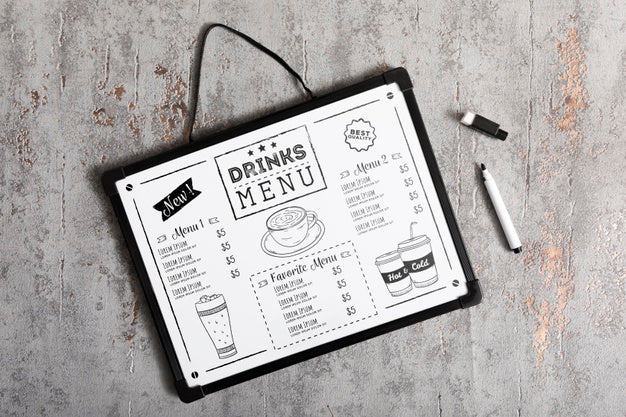 Free Food Menu Concept Mock-Up Psd