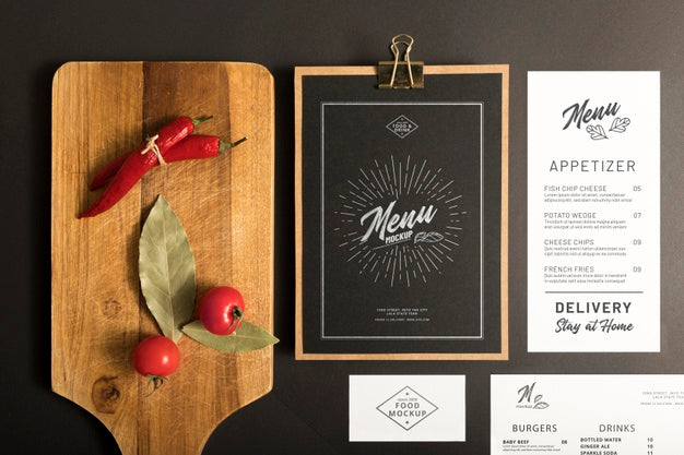 Free Food Menu Concept Mock-Up Psd