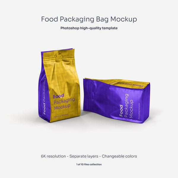 Free Food Packaging Bag Mockup Psd