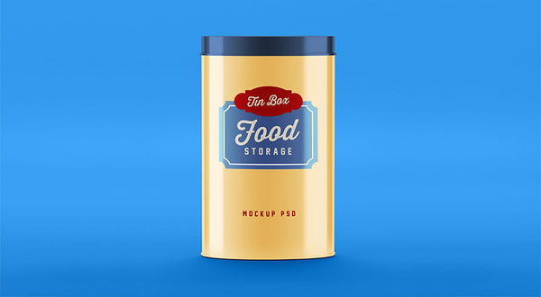 Free Food Storage Tin Can Mockup Psd