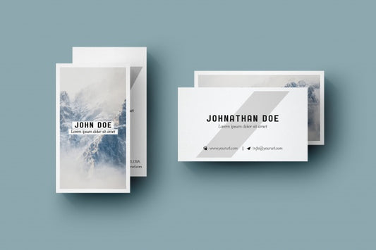 Free Four Vertical Business Card Mock Up Psd