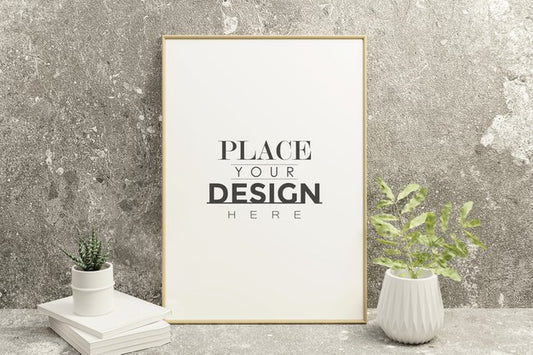 Free Frame Mockup In Living Room Interior Psd