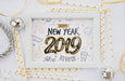 Free Frame Mockup With New Year Decoration Psd