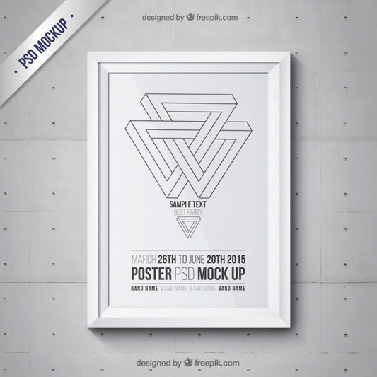 Free Frame Mockup With Party Poster Psd