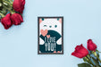 Free Frame Mockup With Roses For Valentines Day Psd