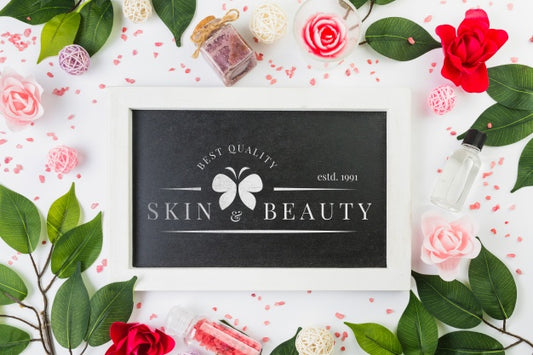 Free Frame Mockup With Spa Concept Psd