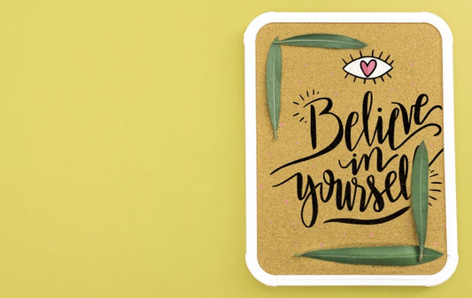 Free Frame Mockup With Tropical Leaves Psd