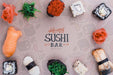 Free Frame Of Deslicious Sushi Rolls Psd