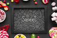 Free Frame Of Tasty Candies Psd