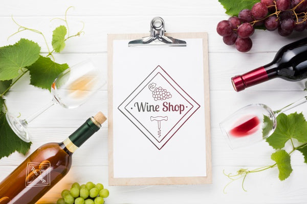 Free Frame Of Wine Bottles And Grapes Psd