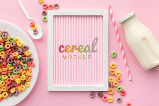 Free Frame With Cereal Message Along Cereals On Table Psd