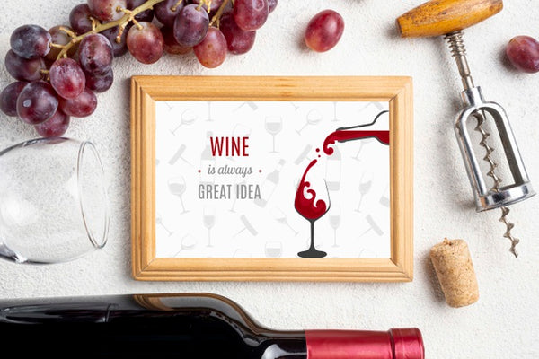 Free Frame With Fresh Grapes Psd
