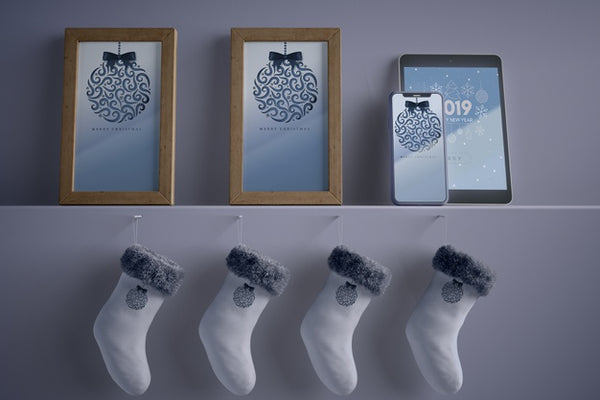 Free Frames Collection And Socks On Shelf Psd