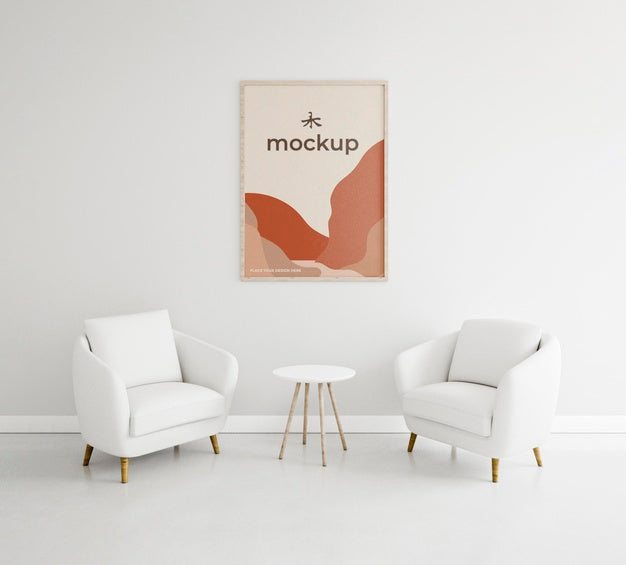 Free Front View Indoors Assortment With Frame Mock-Up Psd