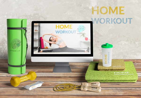 Free Front View Mock-Up Home Workout Psd