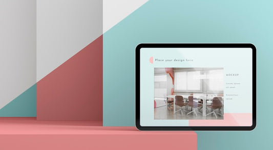 Free Front View Modern Tablet Mock-Up Psd