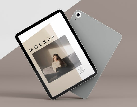 Free Front View Modern Tablet With Screen Mock-Up Psd