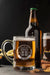 Free Front View Of Beer Bottle And Pint With Assortment Of Snacks Psd