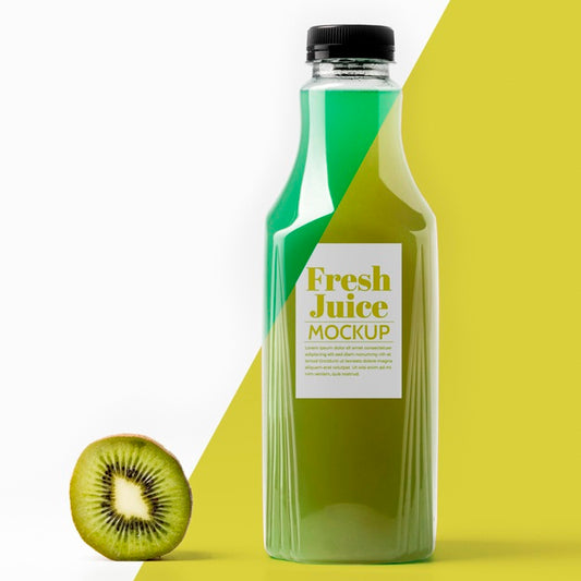 Free Front View Of Bottle With Kiwi Psd