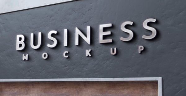 Free Front View Of Business Mockup Sign Design Psd