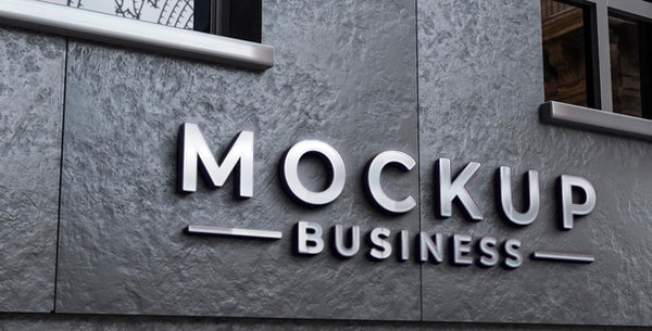 Free Front View Of Business Mockup Sign Design Psd