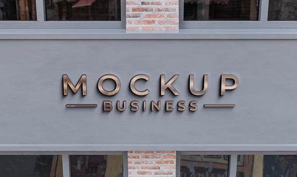 Free Front View Of Business Mockup Sign Design Psd