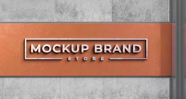 Free Front View Of Business Mockup Sign Design Psd