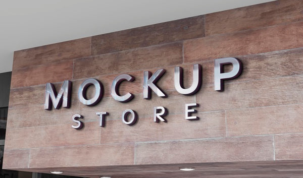 Free Front View Of Business Mockup Sign Design Psd