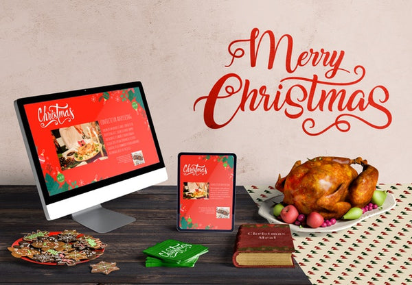 Free Front View Of Christmas Scene Creator Psd