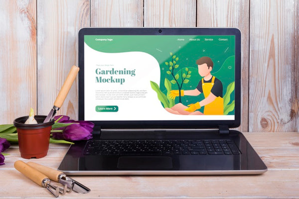 Free Front View Of Gardening Concept Mock-Up Psd