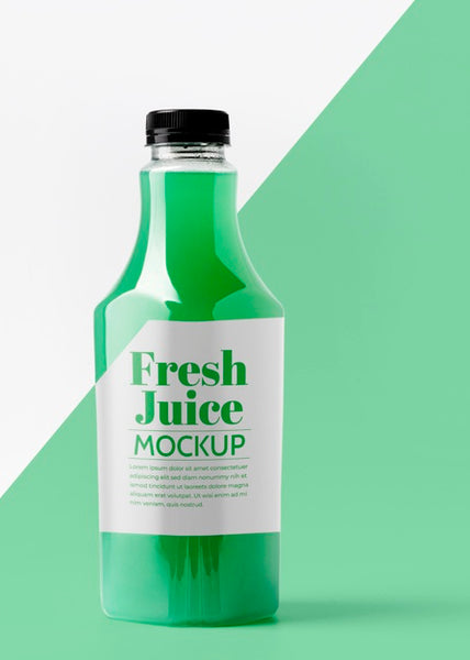 Free Front View Of Glass Juice Bottle Psd