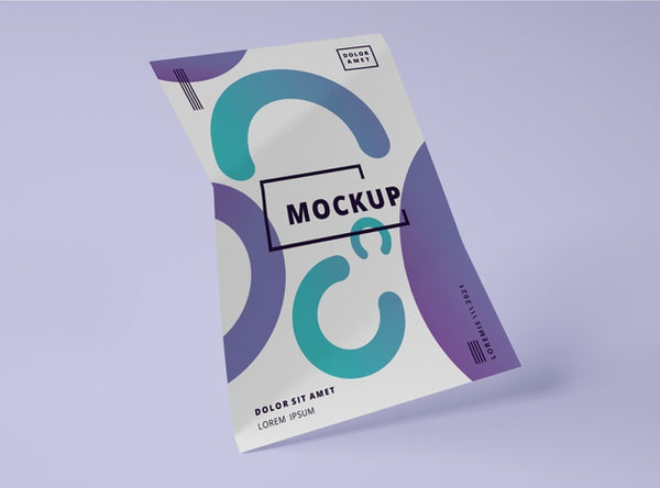 Free Front View Of Mock-Up Paper With Circles Psd