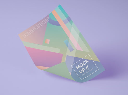 Free Front View Of Mock-Up Paper With Geometric Design Psd